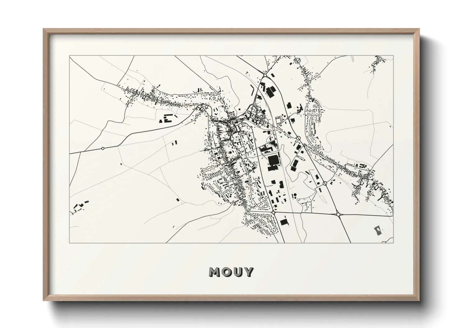 Une affiche de carte sur Mouy