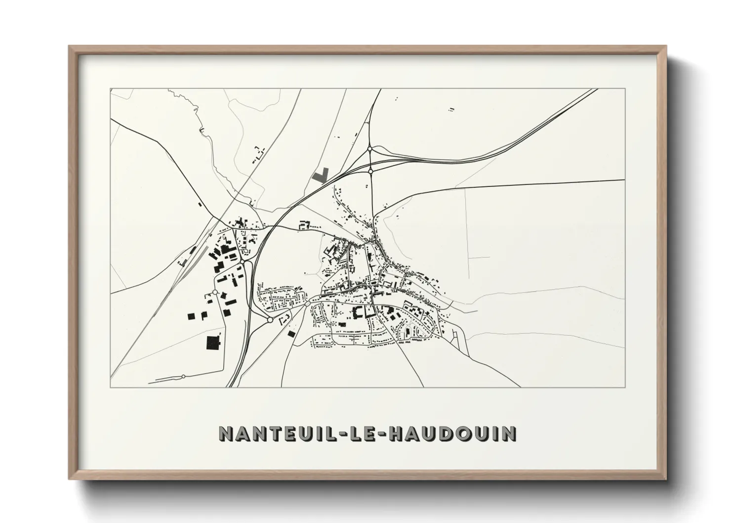 Une affiche de carte sur Nanteuil-le-Haudouin