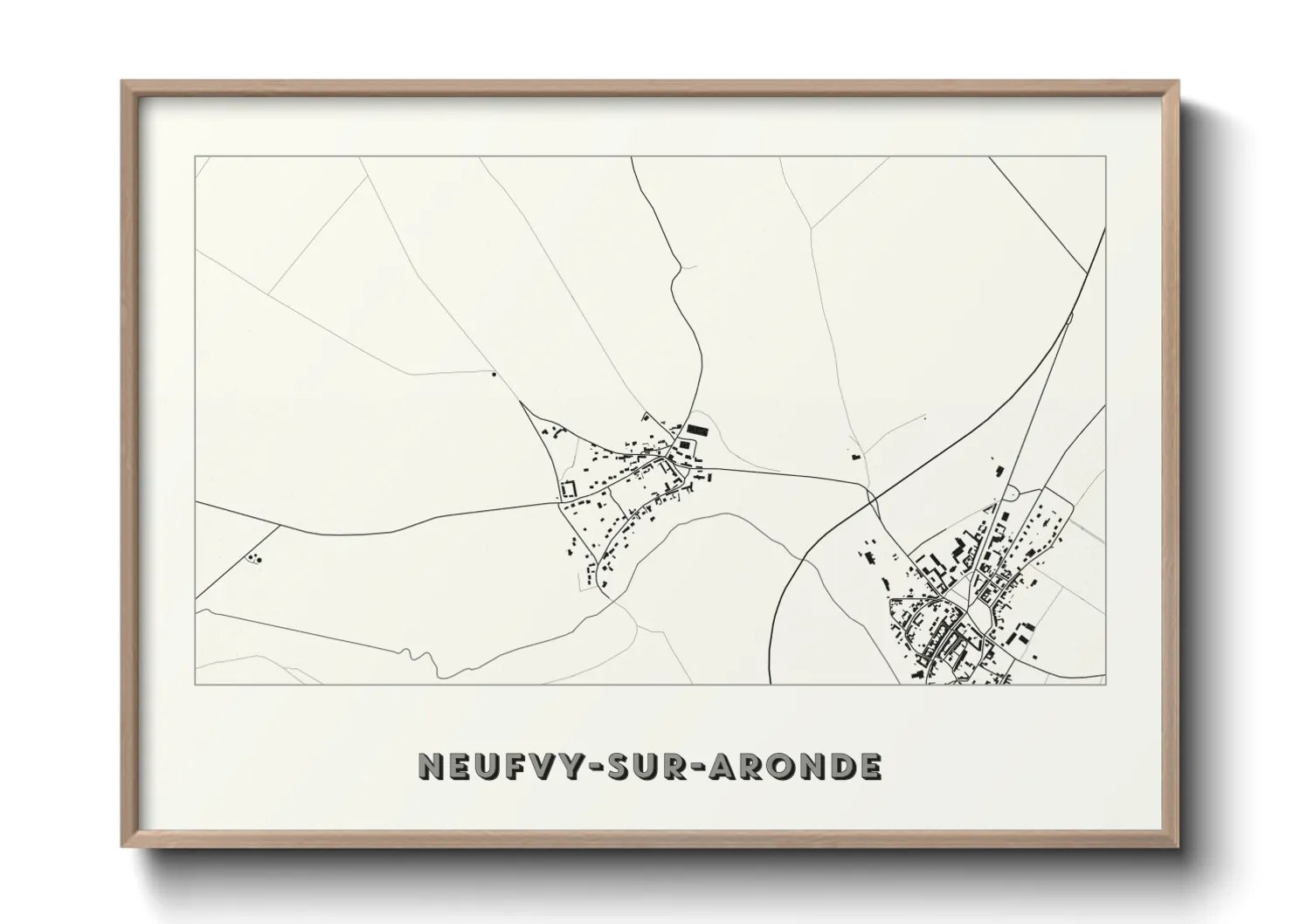 Une affiche de carte sur Neufvy-sur-Aronde