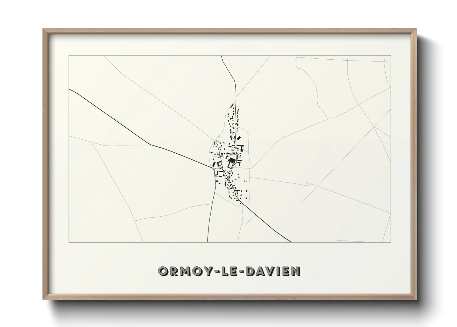 Une affiche de carte sur Ormoy-le-Davien