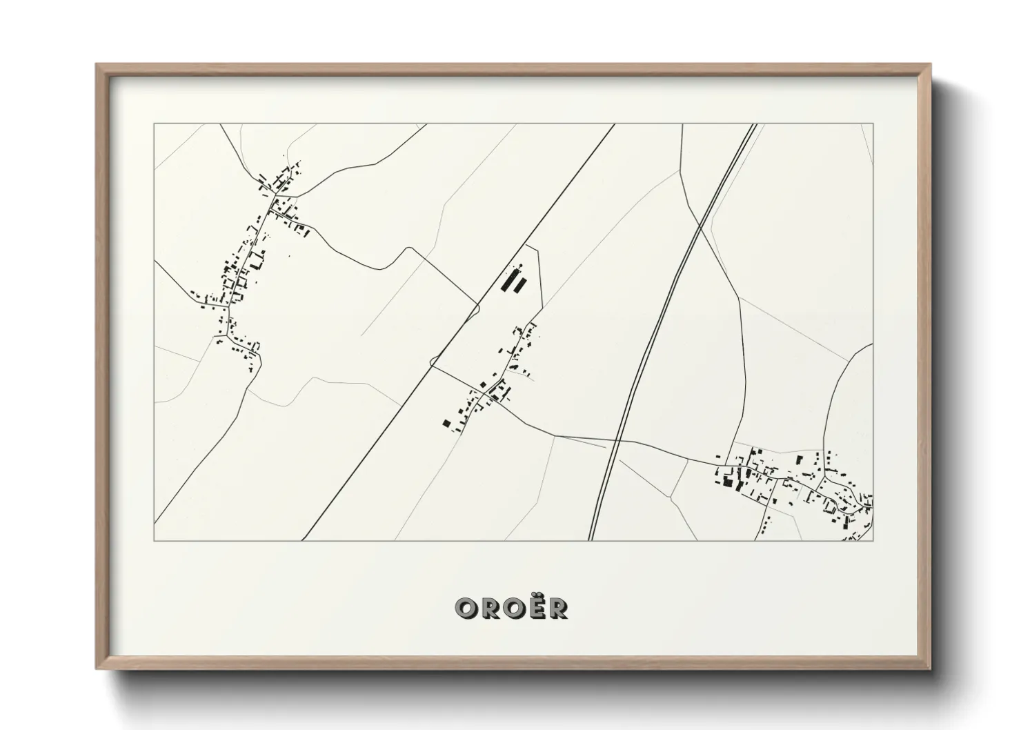 Une affiche de carte sur Oroër