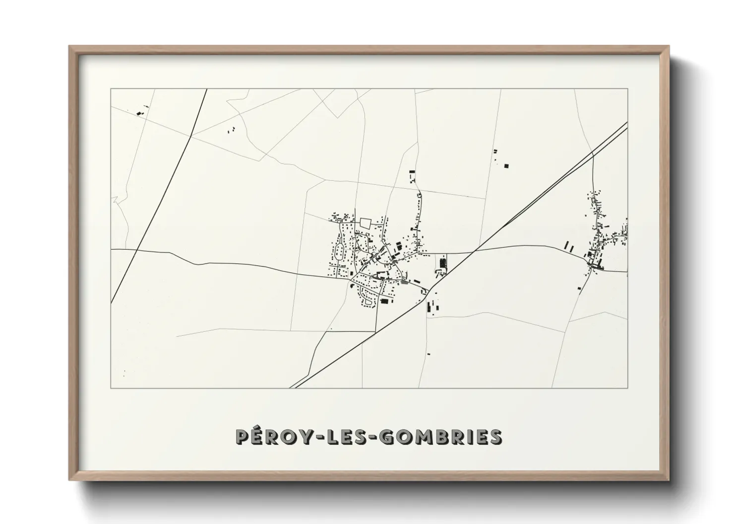 Une affiche de carte sur Péroy-les-Gombries