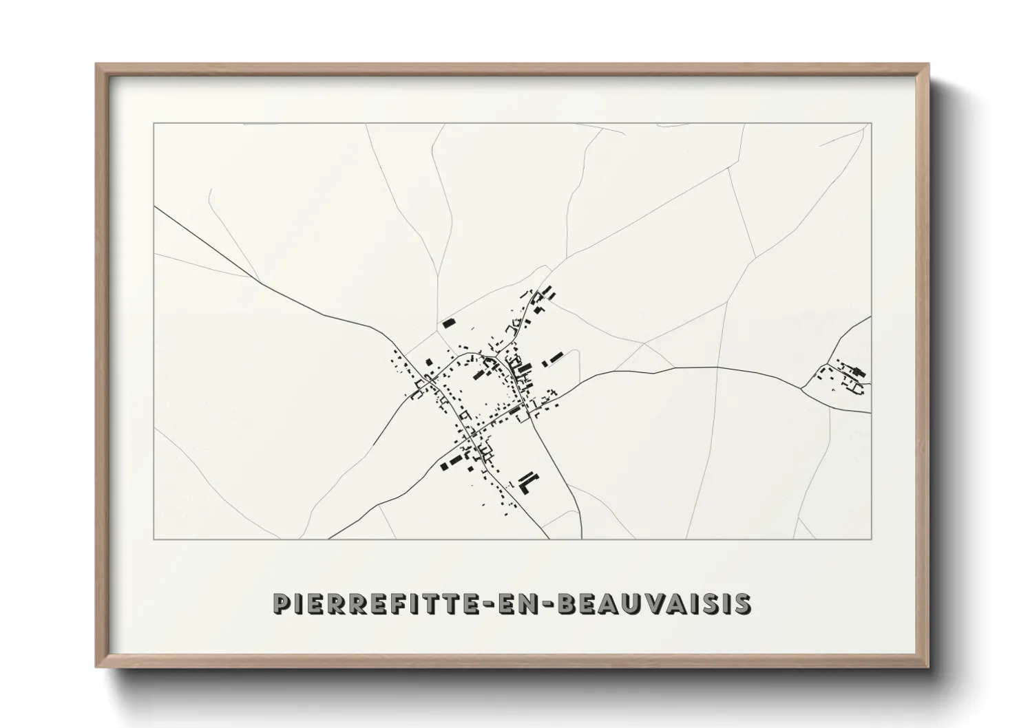 Une affiche de carte sur Pierrefitte-en-Beauvaisis