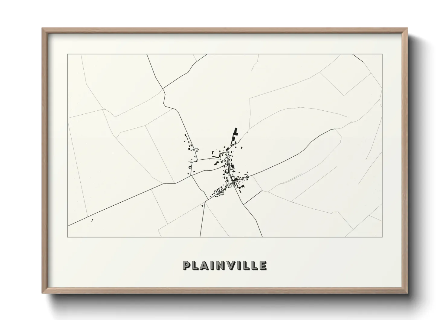 Une affiche de carte sur Plainville
