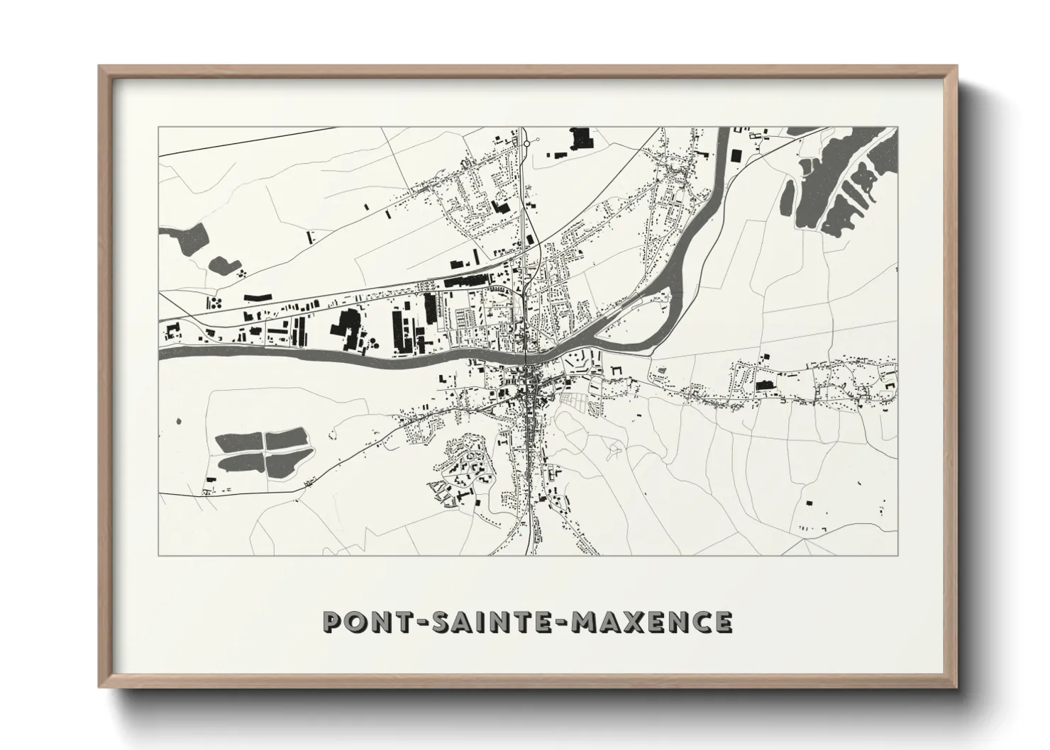 Une affiche de carte sur Pont-Sainte-Maxence