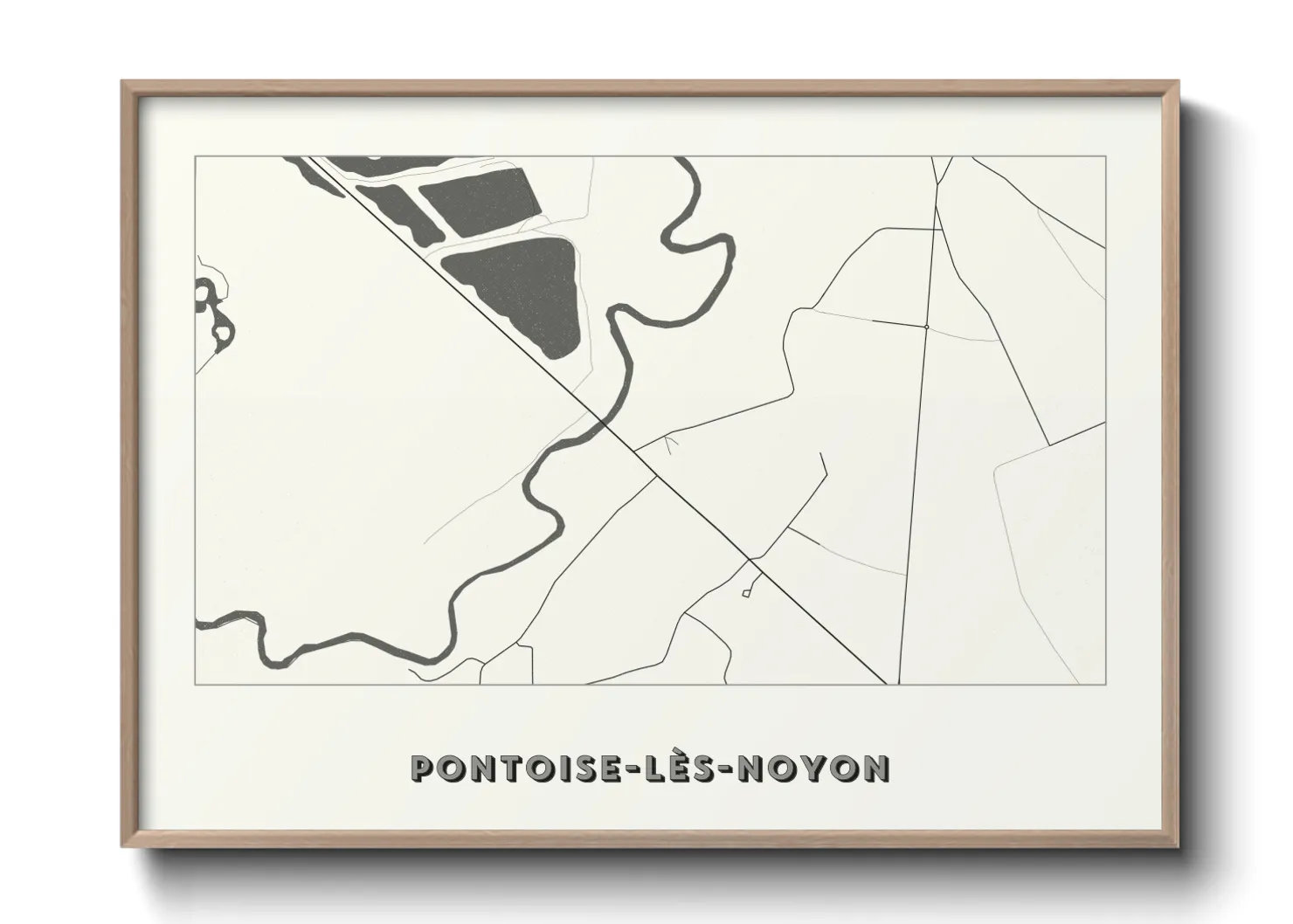 Une affiche de carte sur Pontoise-lès-Noyon