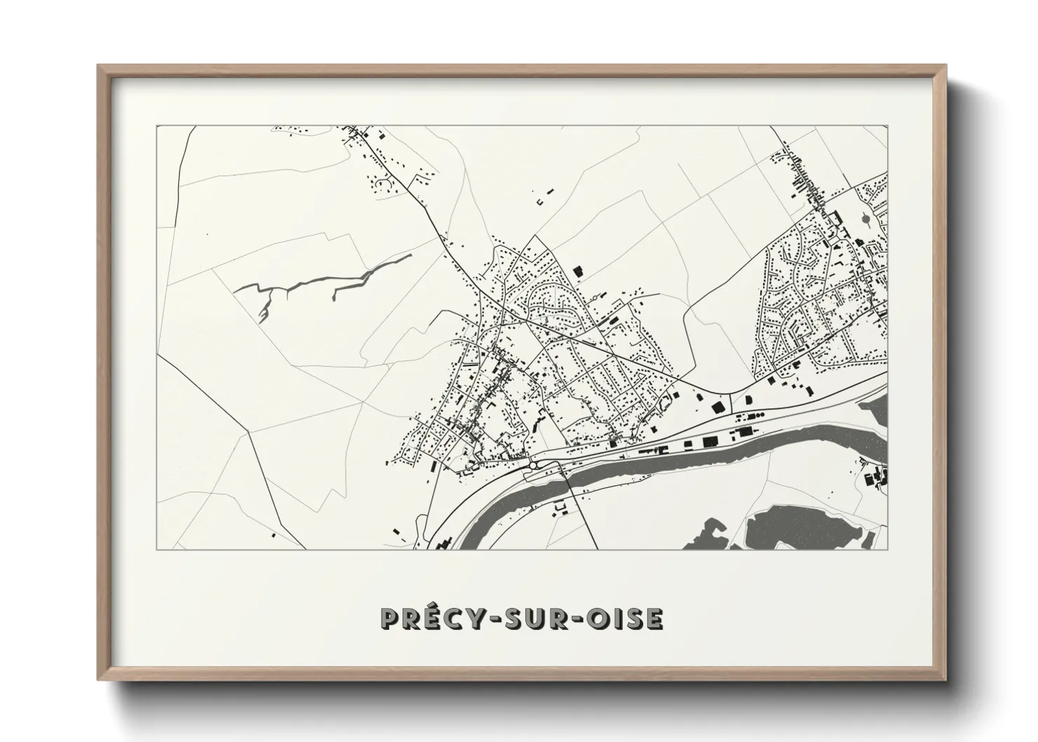 Une affiche de carte sur Précy-sur-Oise