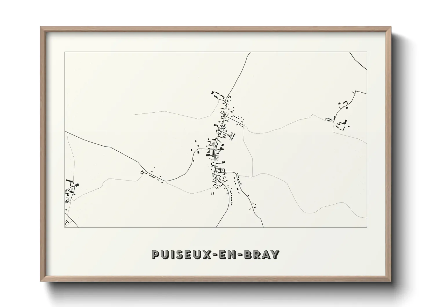 Une affiche de carte sur Puiseux-en-Bray