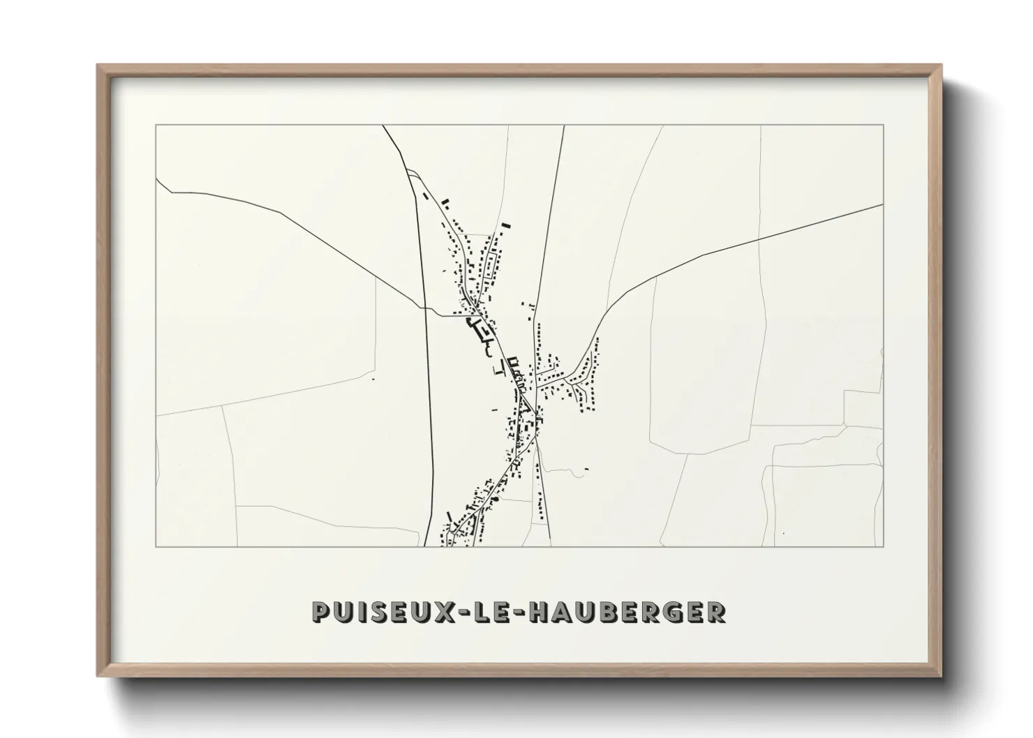 Une affiche de carte sur Puiseux-le-Hauberger