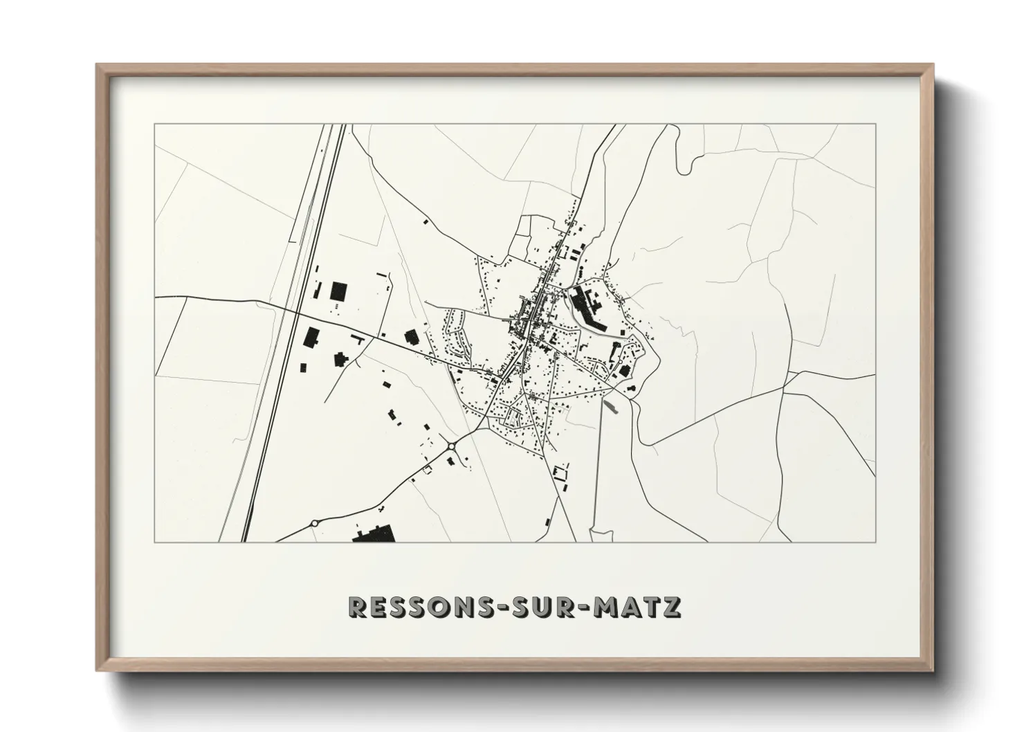 Une affiche de carte sur Ressons-sur-Matz
