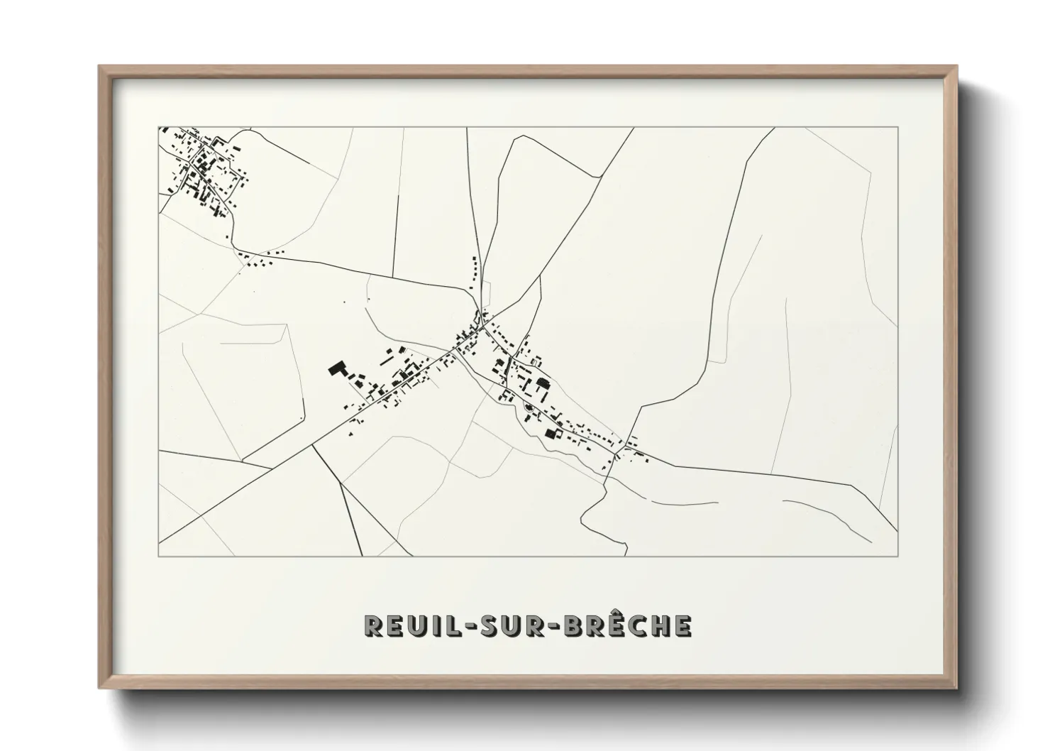 Une affiche de carte sur Reuil-sur-Brêche