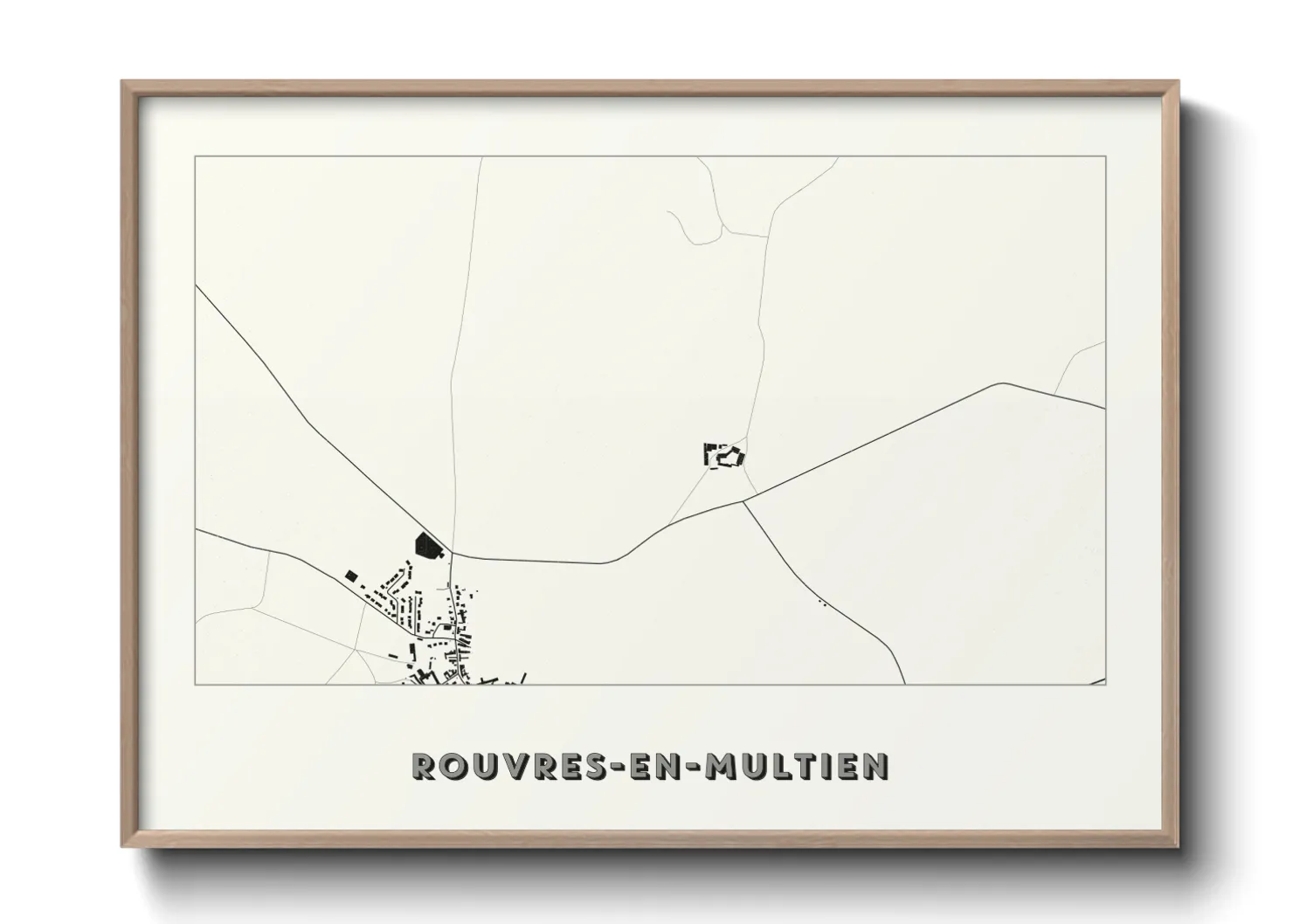 Une affiche de carte sur Rouvres-en-Multien