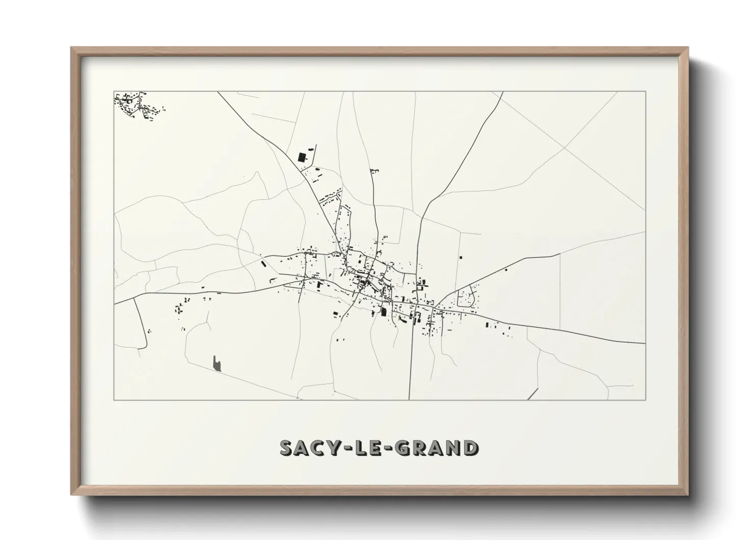 Une affiche de carte sur Sacy-le-Grand