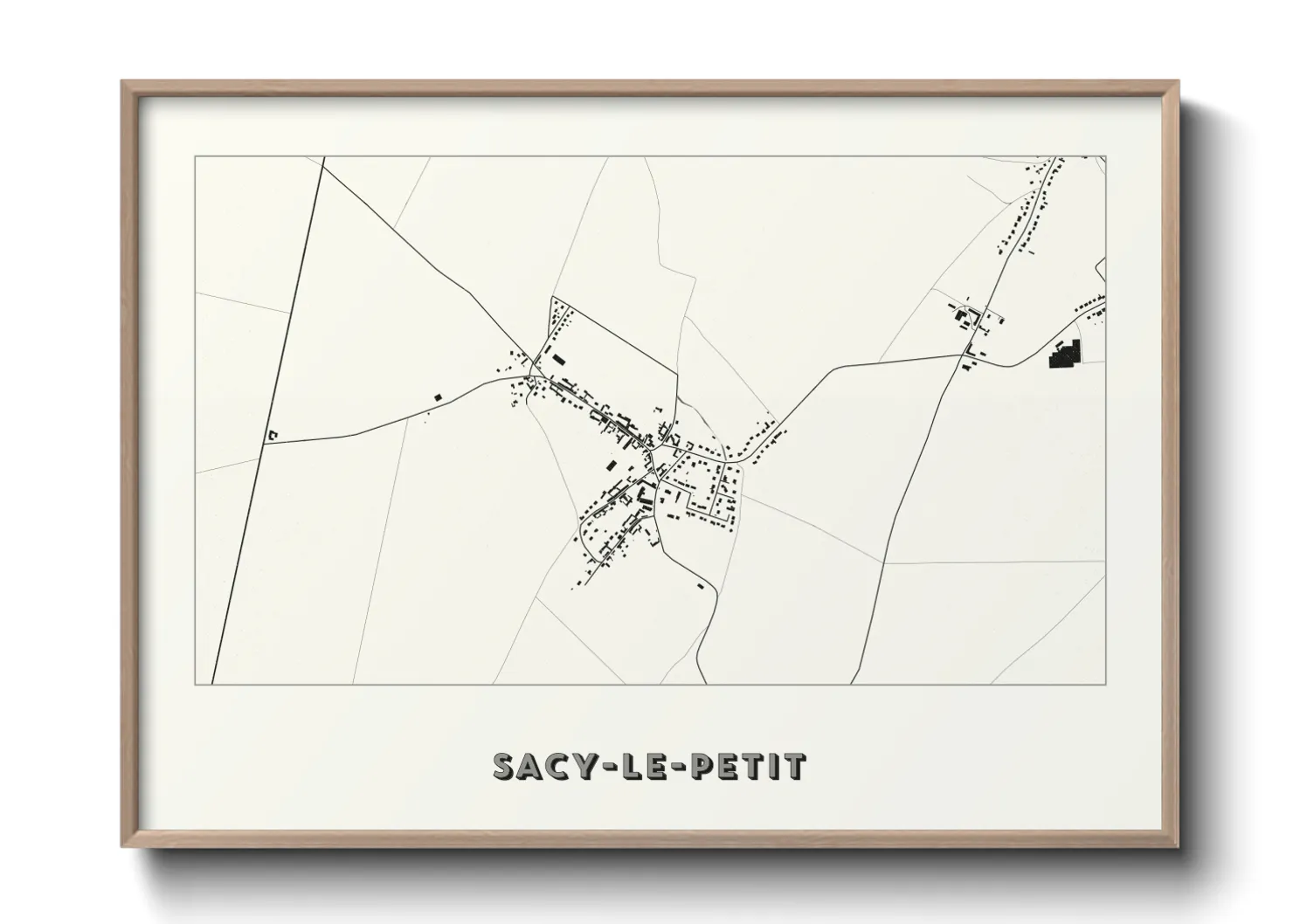 Une affiche de carte sur Sacy-le-Petit