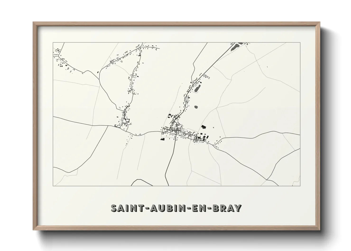Une affiche de carte sur Saint-Aubin-en-Bray