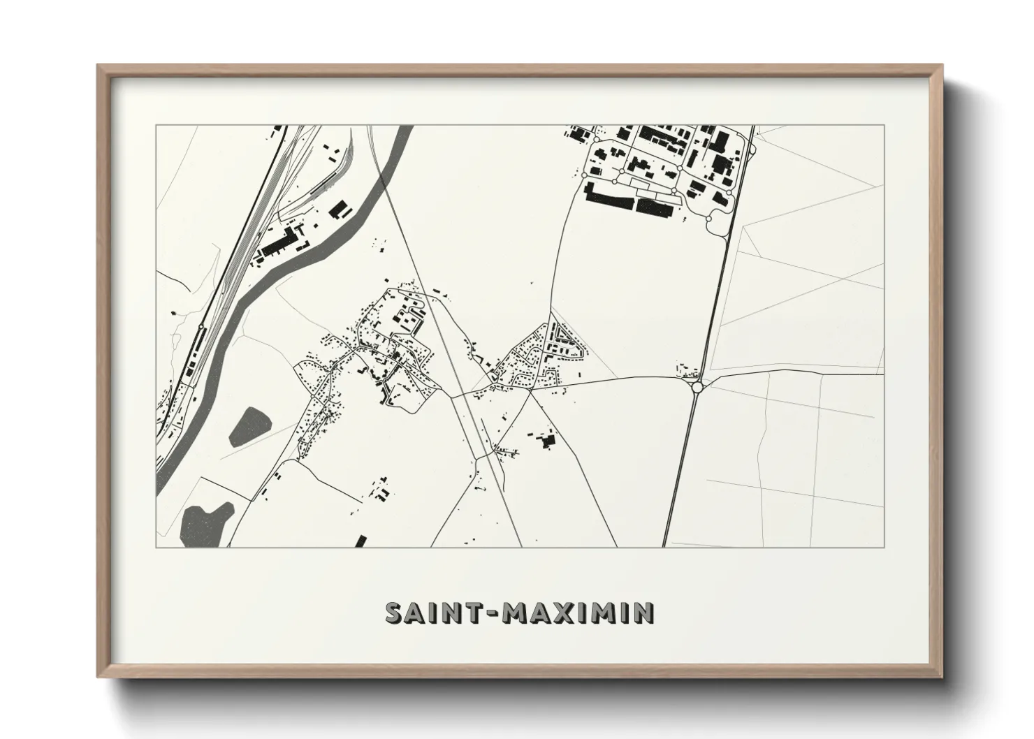 Une affiche de carte sur Saint-Maximin