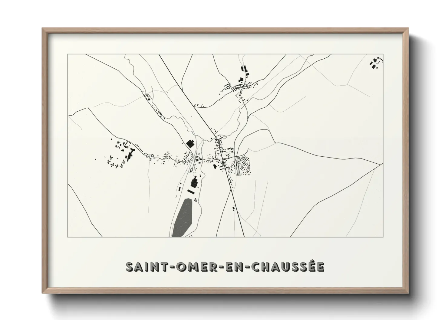 Une affiche de carte sur Saint-Omer-en-Chaussée