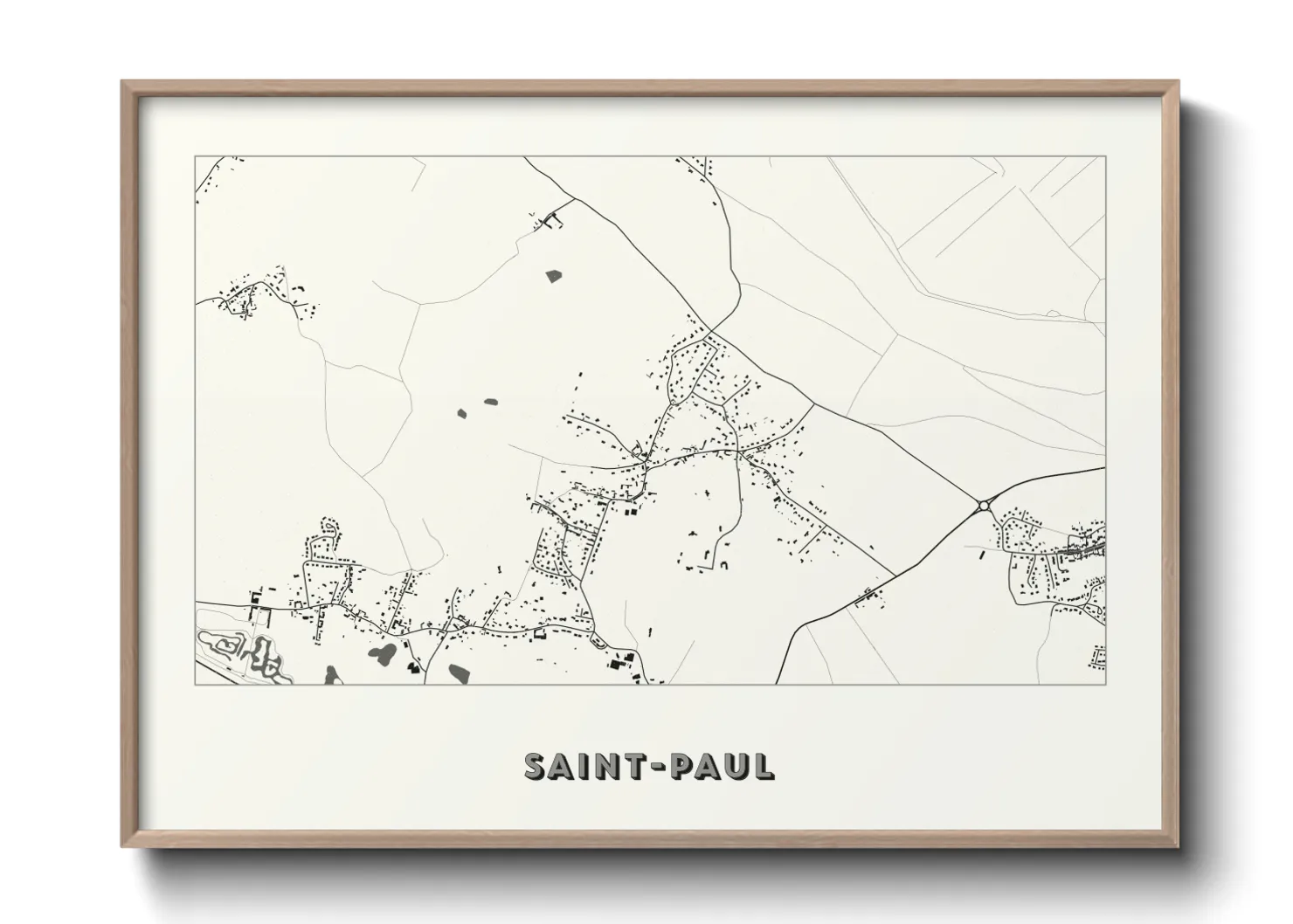 Une affiche de carte sur Saint-Paul