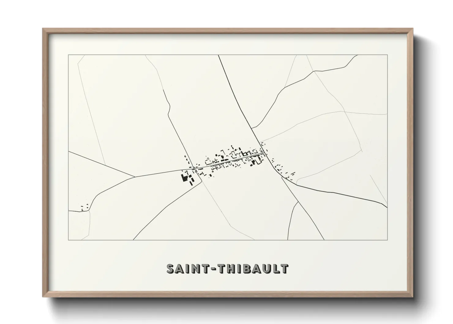 Une affiche de carte sur Saint-Thibault