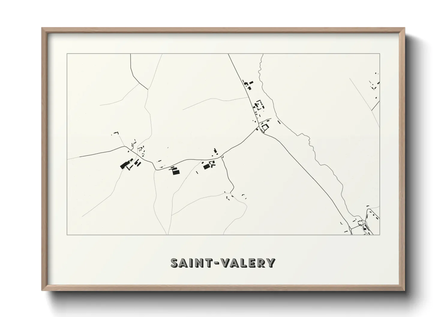Une affiche de carte sur Saint-Valery