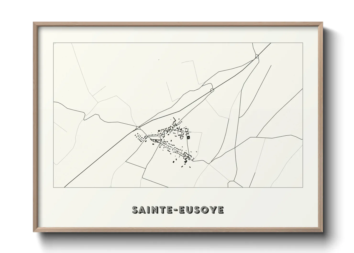 Une affiche de carte sur Sainte-Eusoye