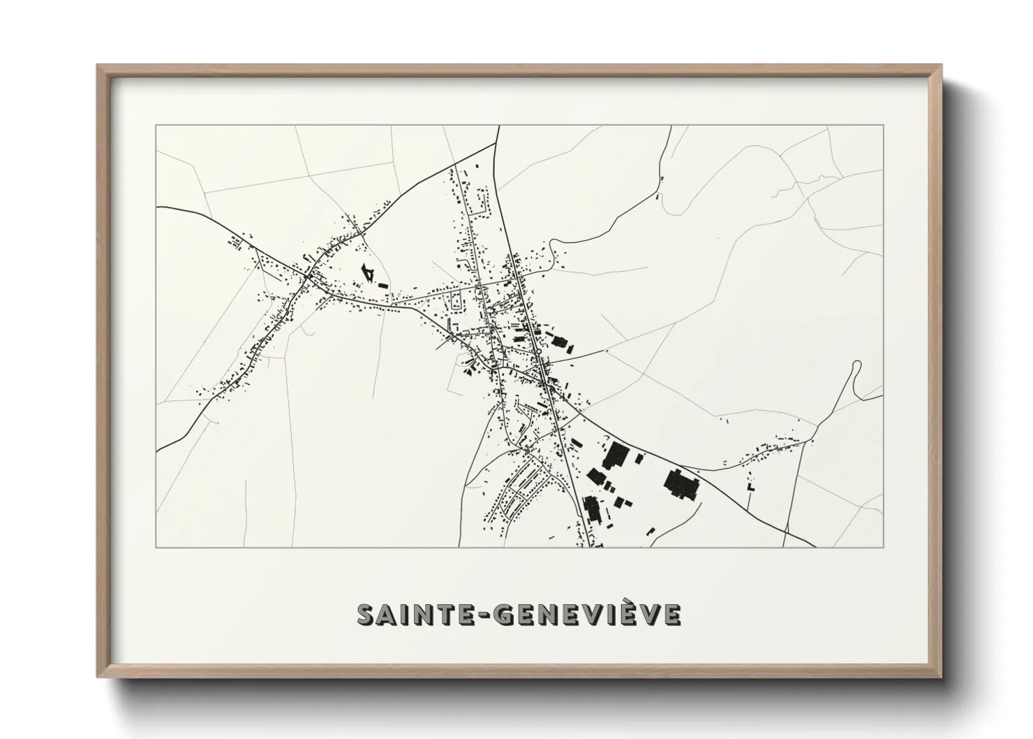 Une affiche de carte sur Sainte-Geneviève