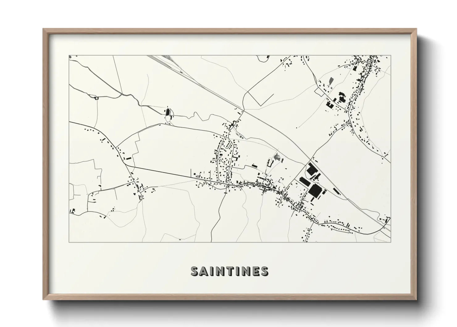 Une affiche de carte sur Saintines