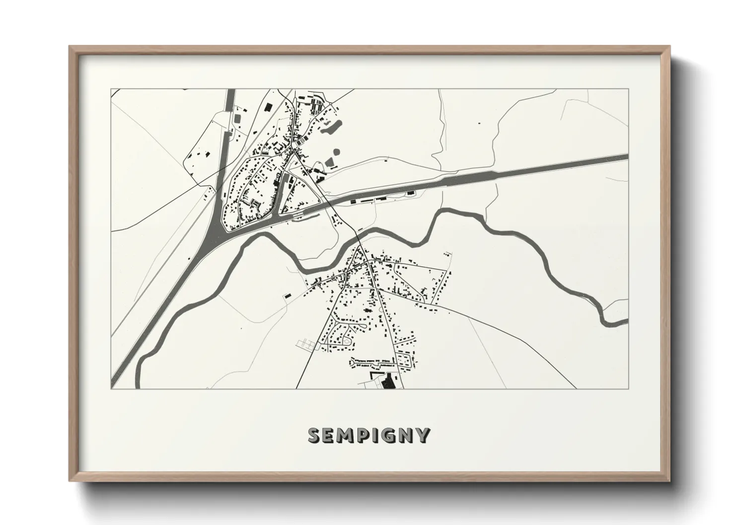 Une affiche de carte sur Sempigny