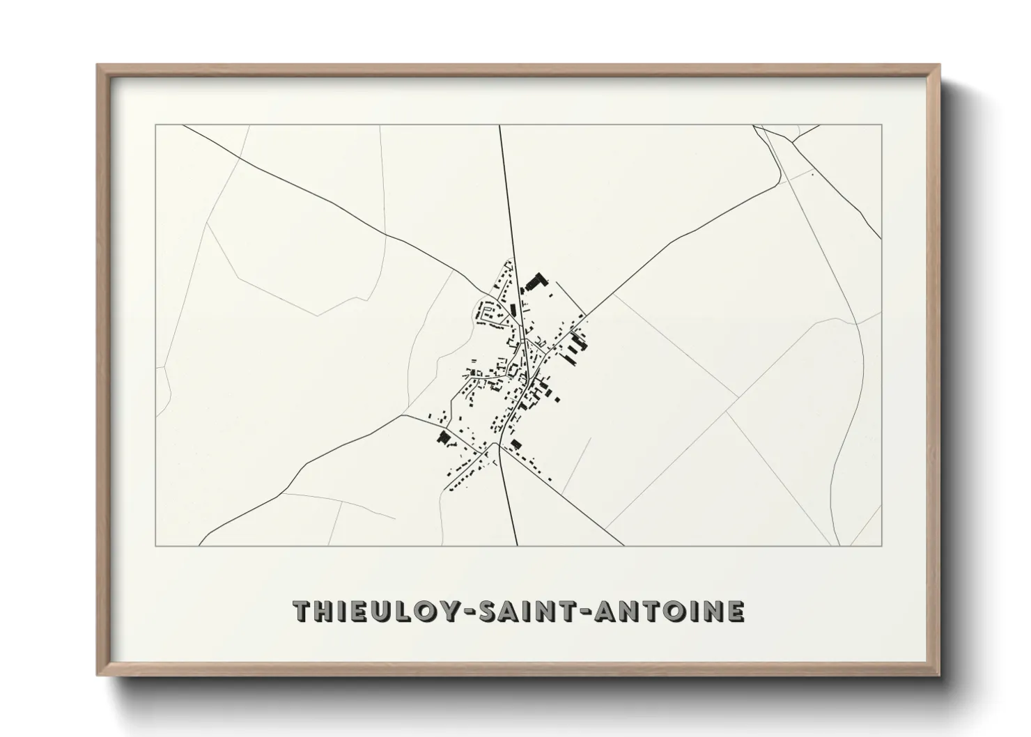 Une affiche de carte sur Thieuloy-Saint-Antoine