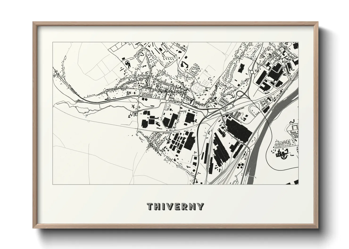 Une affiche de carte sur Thiverny