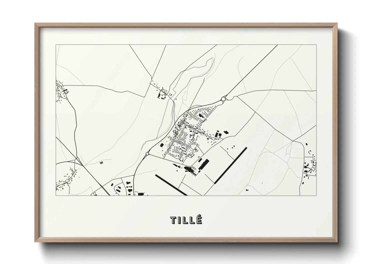 Une affiche de carte sur Tillé