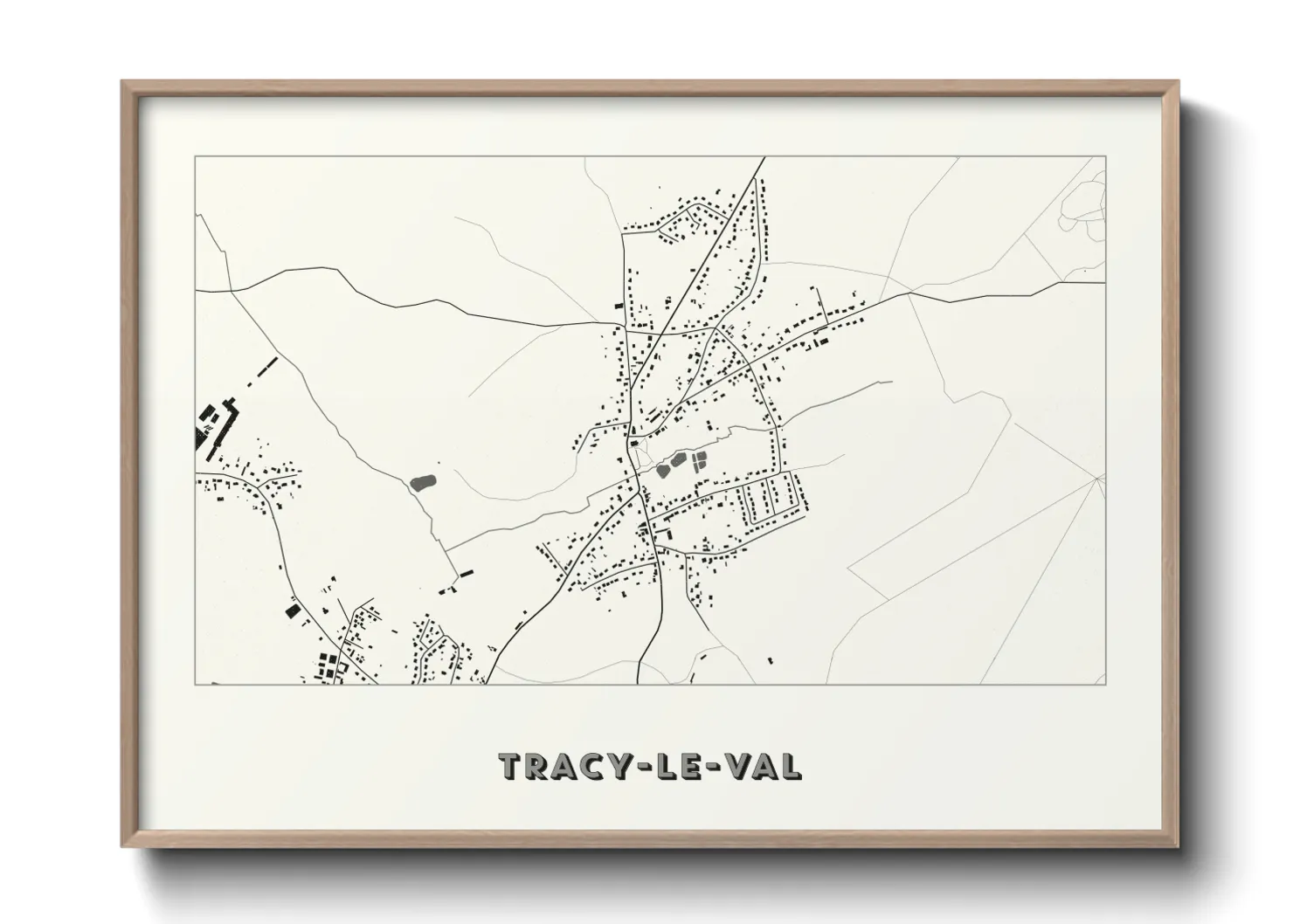 Une affiche de carte sur Tracy-le-Val