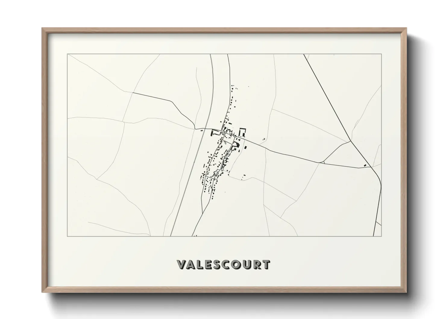 Une affiche de carte sur Valescourt