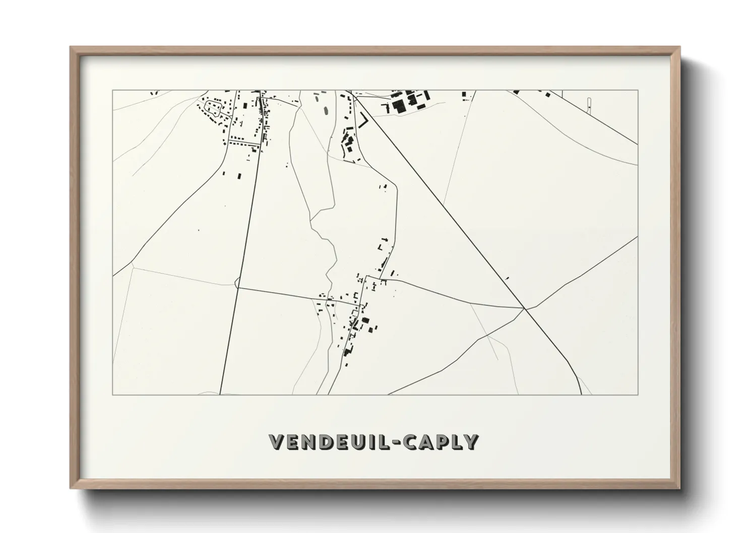 Une affiche de carte sur Vendeuil-Caply