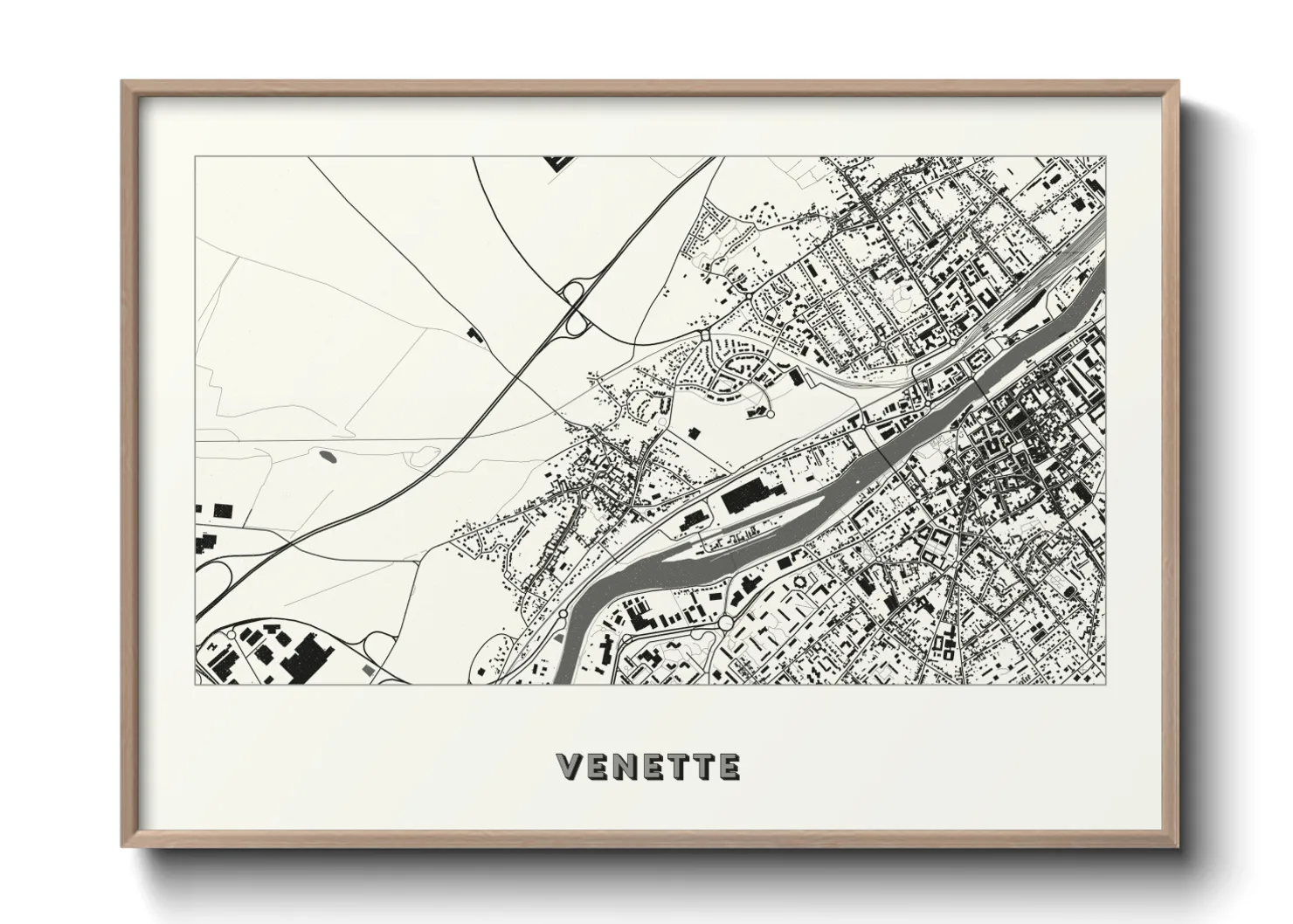 Une affiche de carte sur Venette