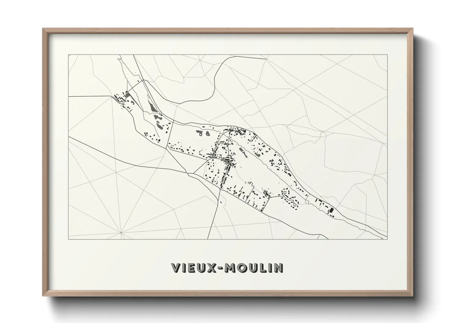 Une affiche de carte sur Vieux-Moulin