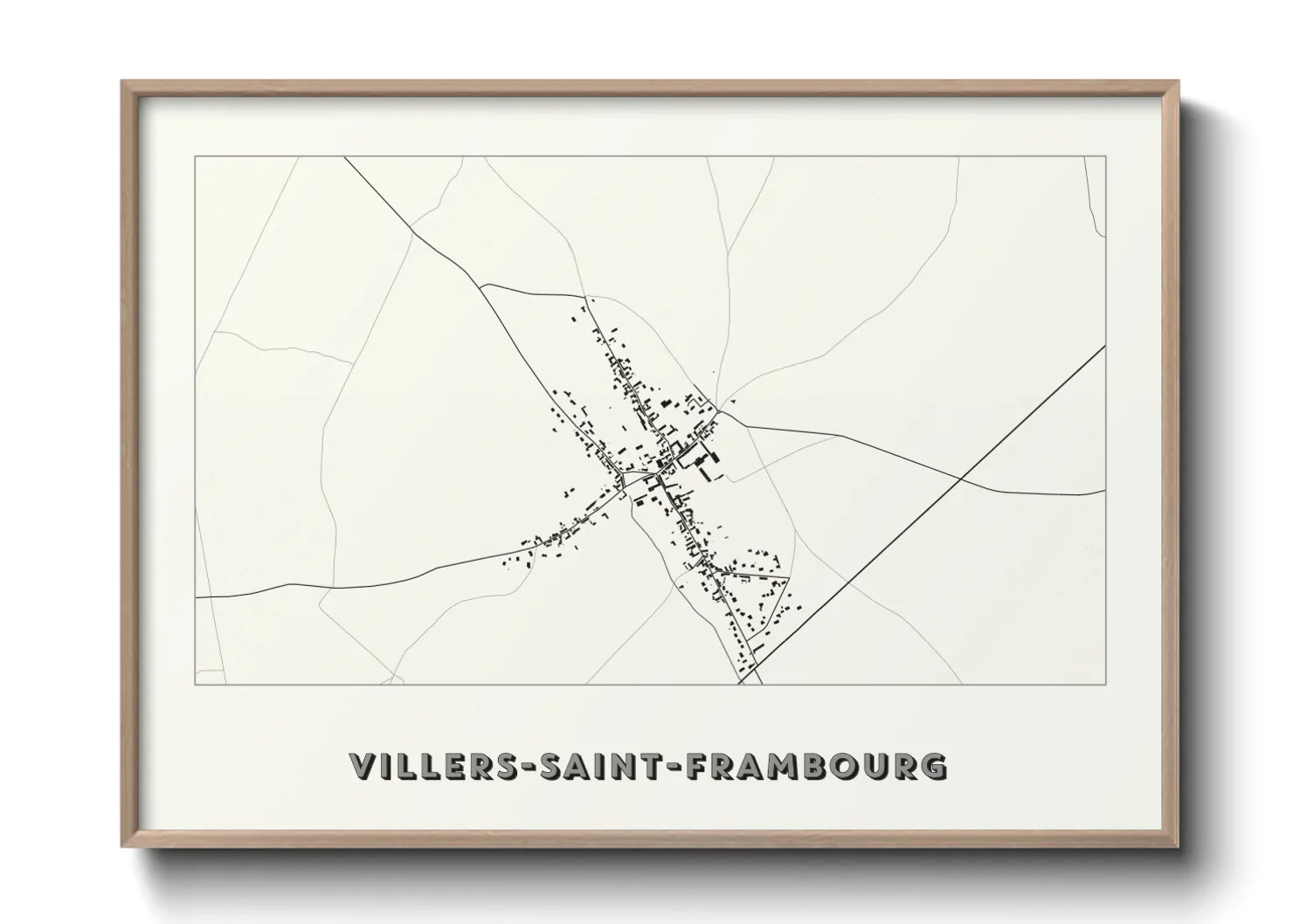 Une affiche de carte sur Villers-Saint-Frambourg