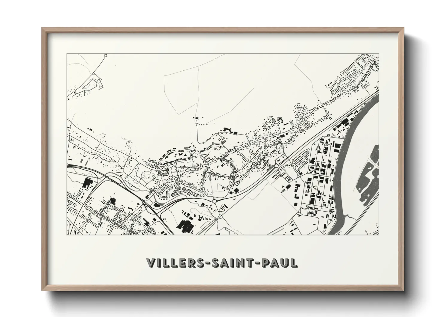 Une affiche de carte sur Villers-Saint-Paul