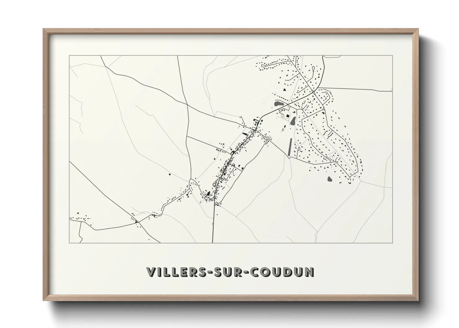 Une affiche de carte sur Villers-sur-Coudun