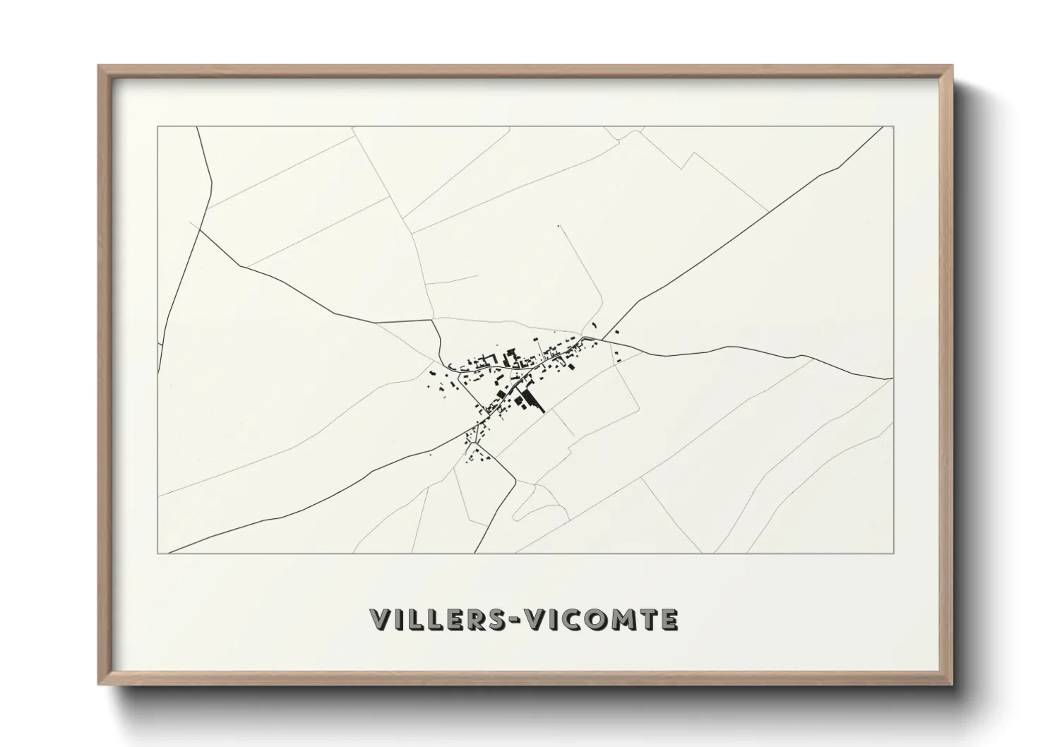 Une affiche de carte sur Villers-Vicomte