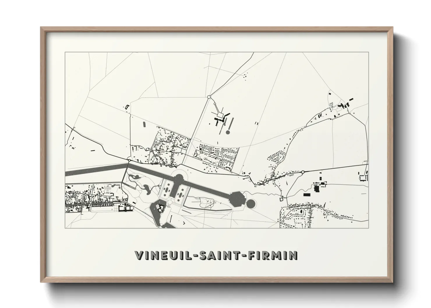 Une affiche de carte sur Vineuil-Saint-Firmin