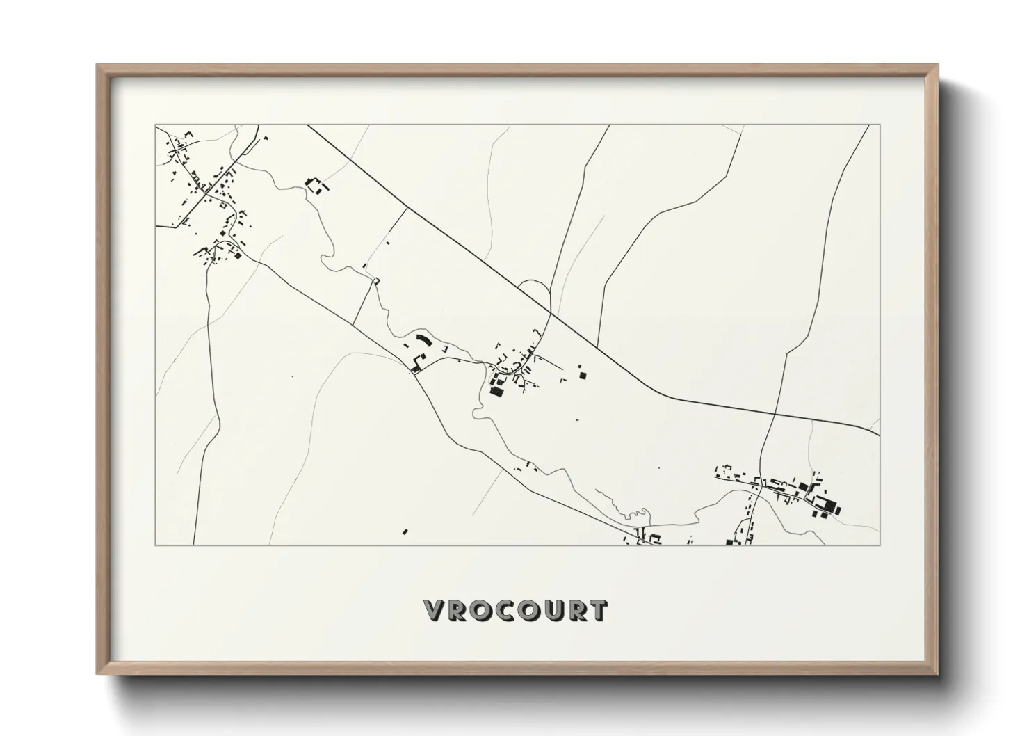 Une affiche de carte sur Vrocourt
