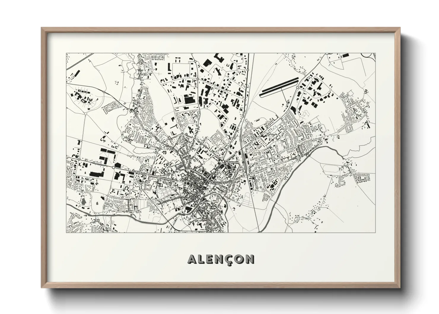 Une affiche de carte sur Alençon