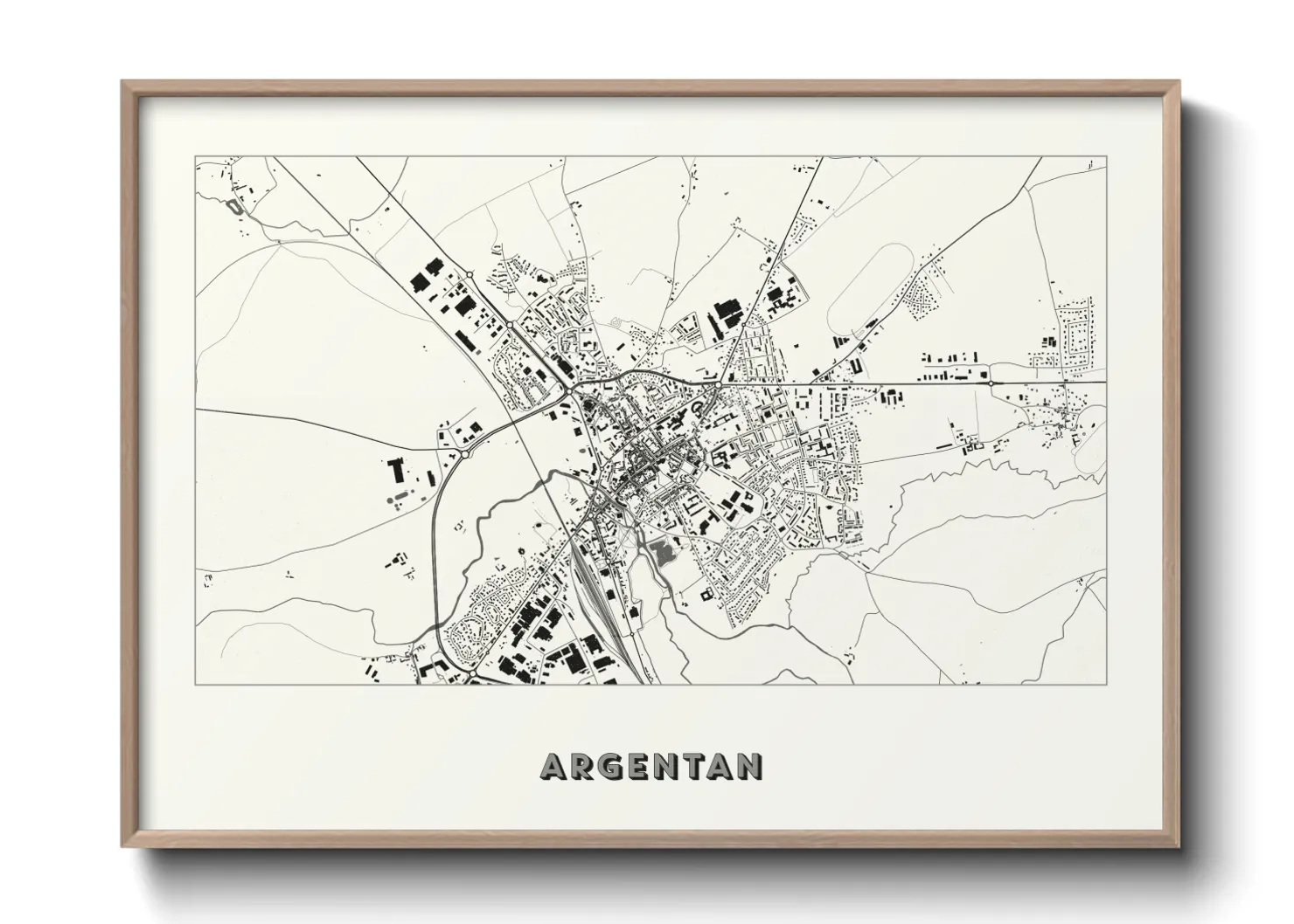 Une affiche de carte sur Argentan