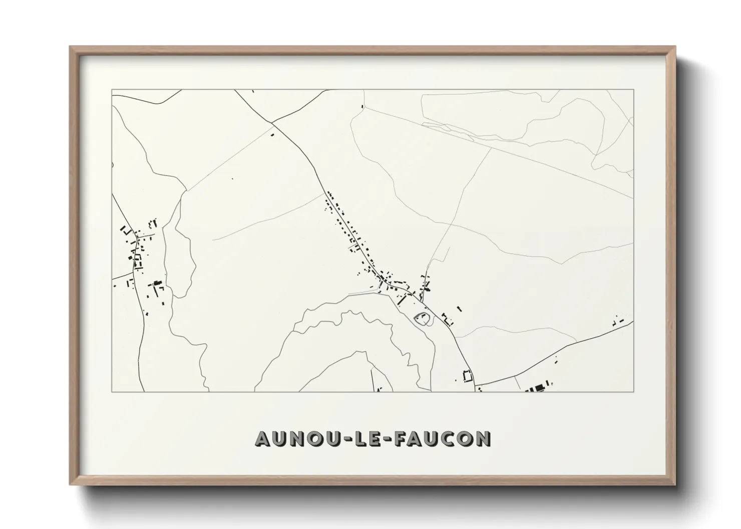 Une affiche de carte sur Aunou-le-Faucon