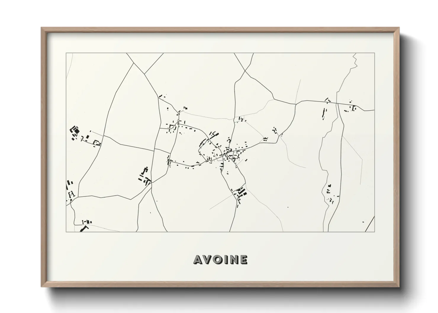 Une affiche de carte sur Avoine