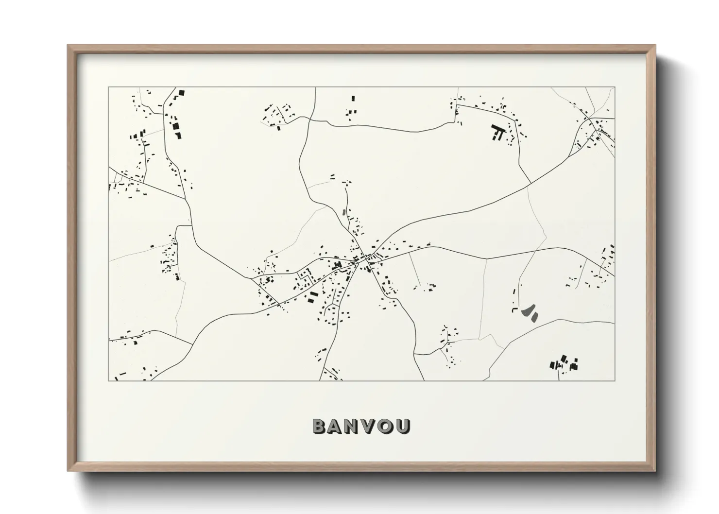 Une affiche de carte sur Banvou