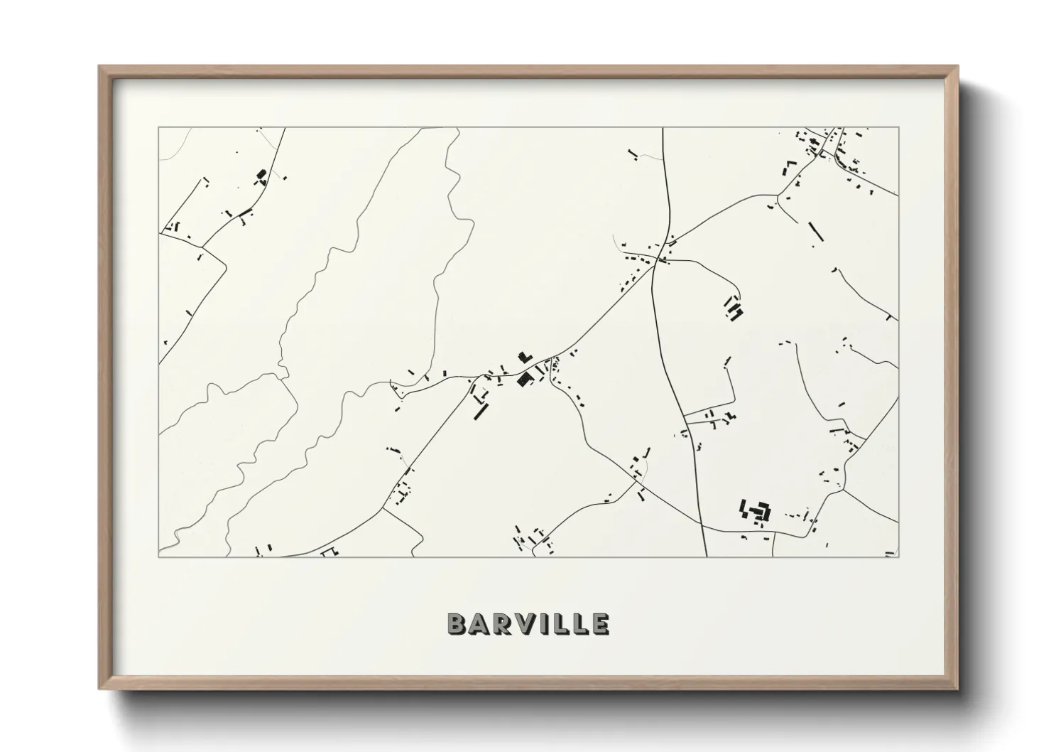 Une affiche de carte sur Barville