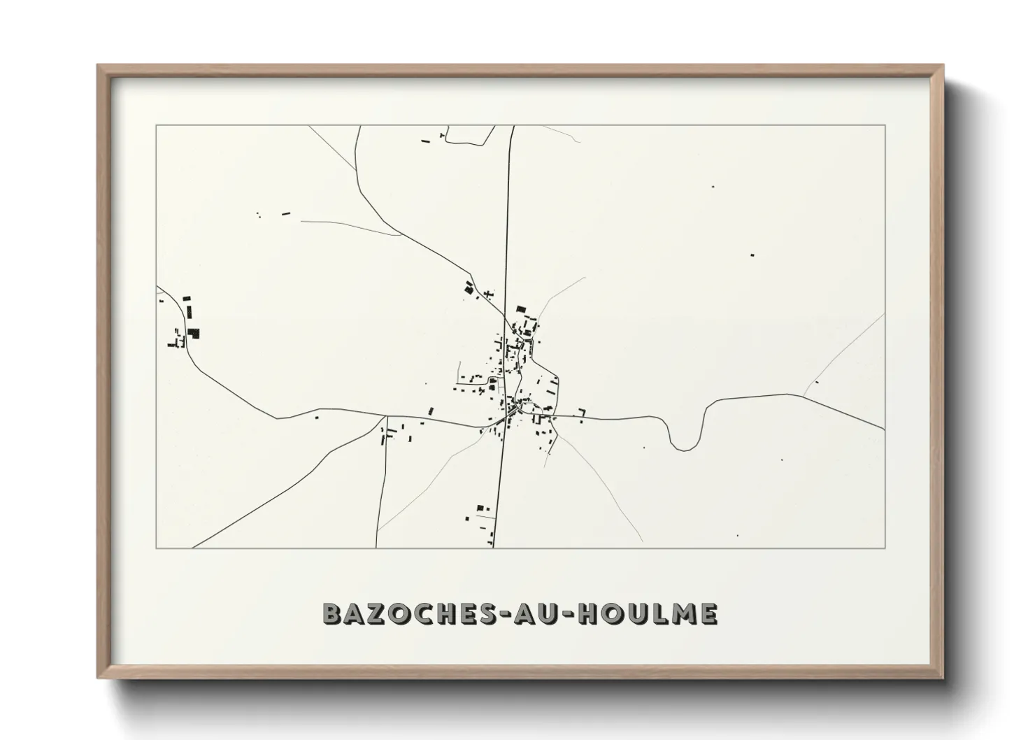 Une affiche de carte sur Bazoches-au-Houlme