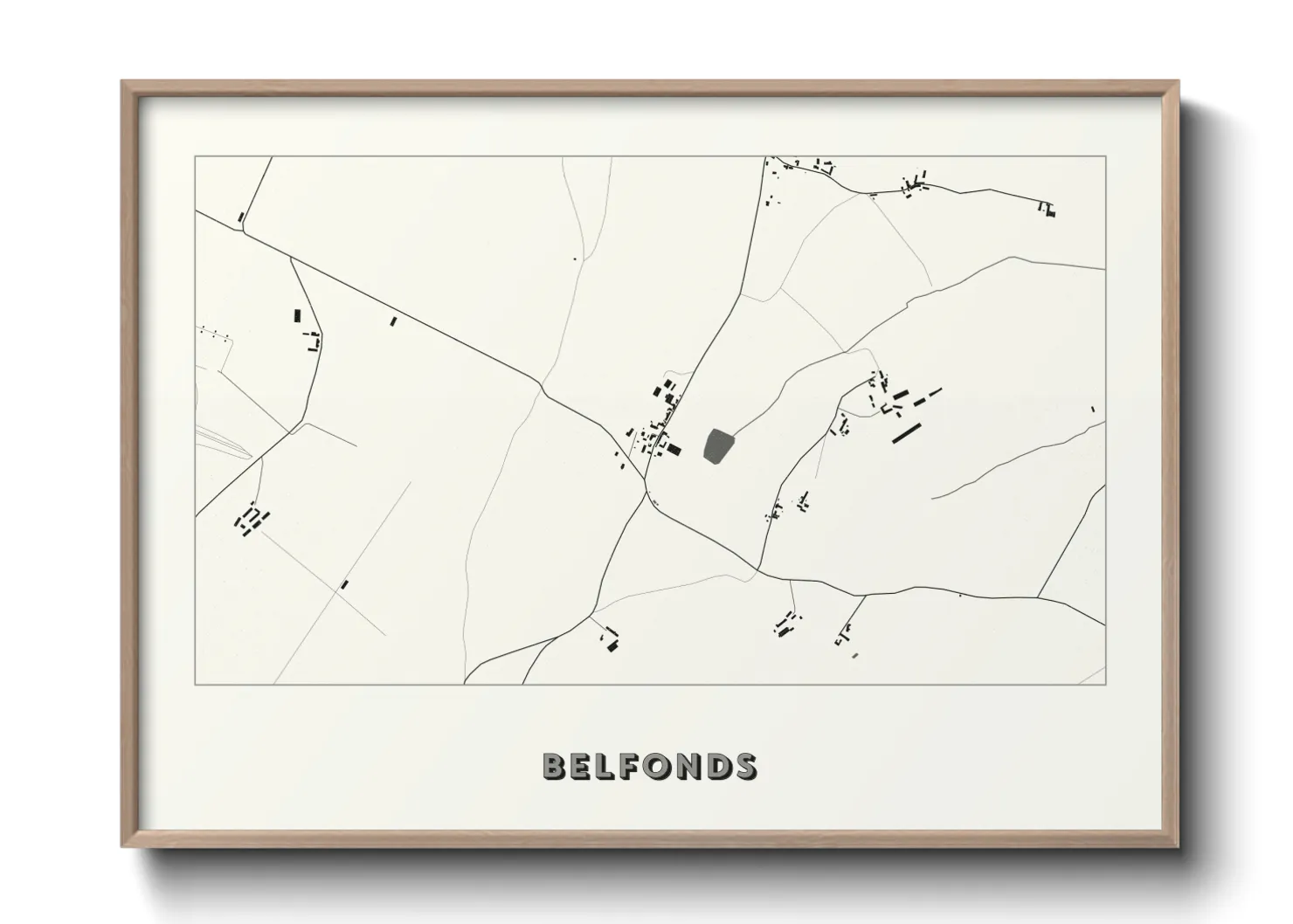 Une affiche de carte sur Belfonds